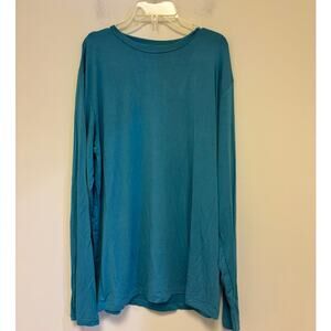 KICKEE Men's Solid Long Sleeve Performance Jersey Tee Size XL Blue